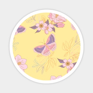 Butterfly Floral Pattern Magnet